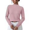 WIHOLL Womens Sweaters Mock Neck Long Sleeve Tops Fall Outfits Fashion 2026(Dusty Pink)