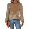 WIHOLL Womens Tops Lace Long Sleeve Tops for Women Boho V Neck Blouses(02 – Khaki Floral)
