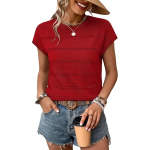 WIHOLL Womens Lightweight Sweater Spring Summer Fall Outfits Cap Sleeve Hollow Out Knit Fashion Clothing 2026(3-red)