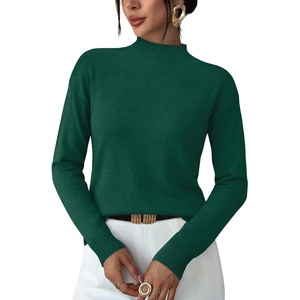 WIHOLL Womens Sweaters Mock Neck Long Sleeve Tops Fall Outfits Fashion 2026(Green)